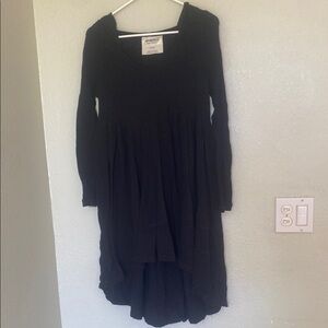 Free People Black Flowy Long Sleeve Dress